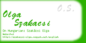 olga szakacsi business card